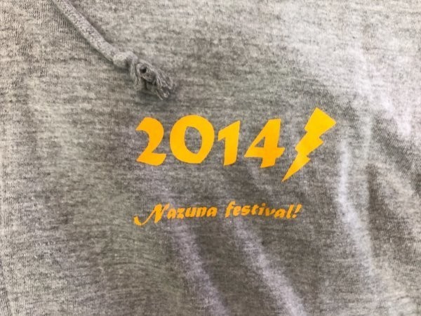 NAZUNA FESTIVAL 2014 プリント ジップアップパーカー 羽織り 杢グレー 大きいサイズ XL_画像3