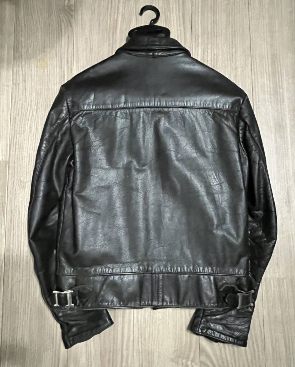 70s Belstaff ベルスタッフ シングルライダース レザージャケット 牛革 ルイスレザー マスコット ハイウェイマン リベッツの画像8