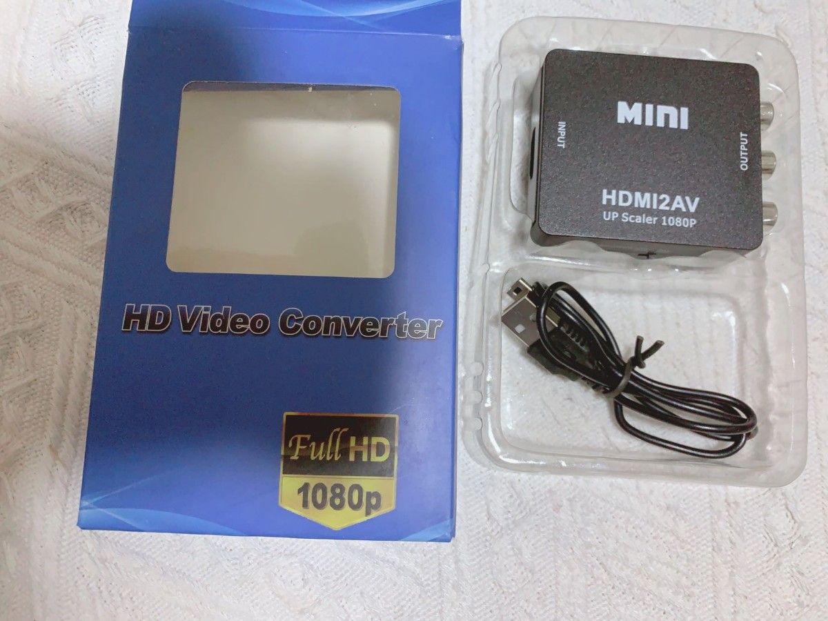 HDMI to AV変換コンバーター HDMI to RCA変換 1080P対応 アナログ変換 充電ケーブル付き