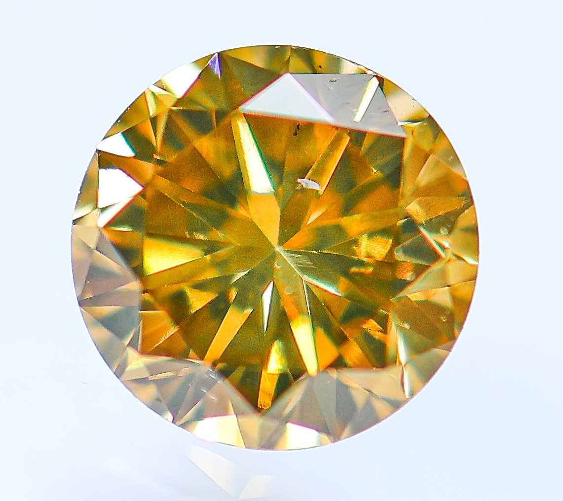 【１００円～】0.950ｃｔ 天然ダイヤ FANCY DEEP BROWNISH ORANGY YELLOW（ナチュラルカラー）SI1_画像1