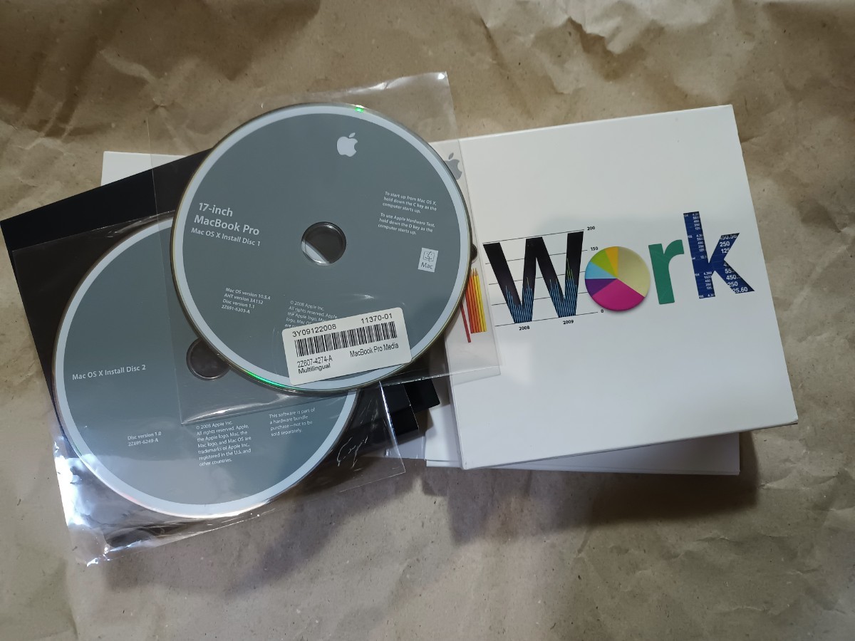 Mac OS X インストールディスク 2枚セット 10.5.4 とおまけiWork09_画像1