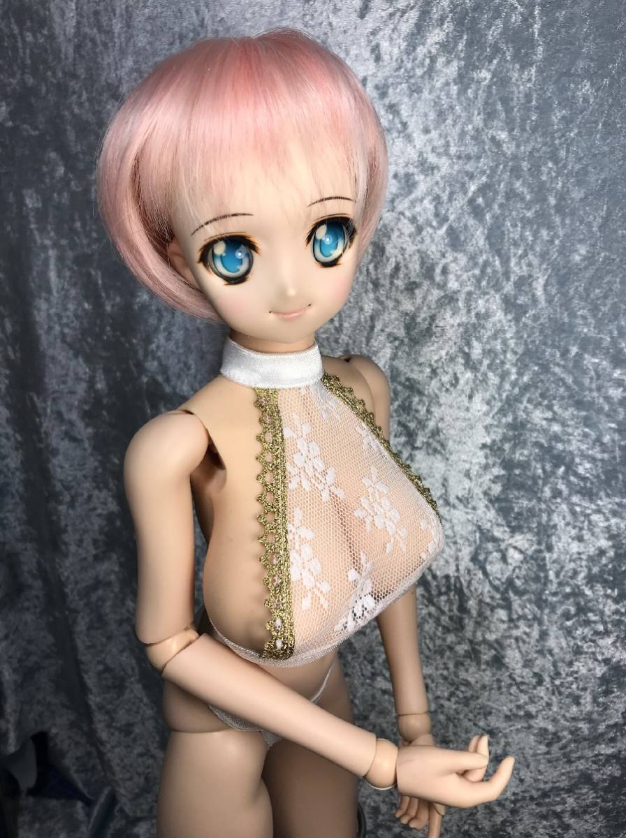 お年玉価格！即決！！☆銀猫Plus☆ Doll用 マンモ６０並乳５０爆乳 萌乳 ～共通サイズ＋ＤＤ　レースビブセット　白襟ゴールド_画像3