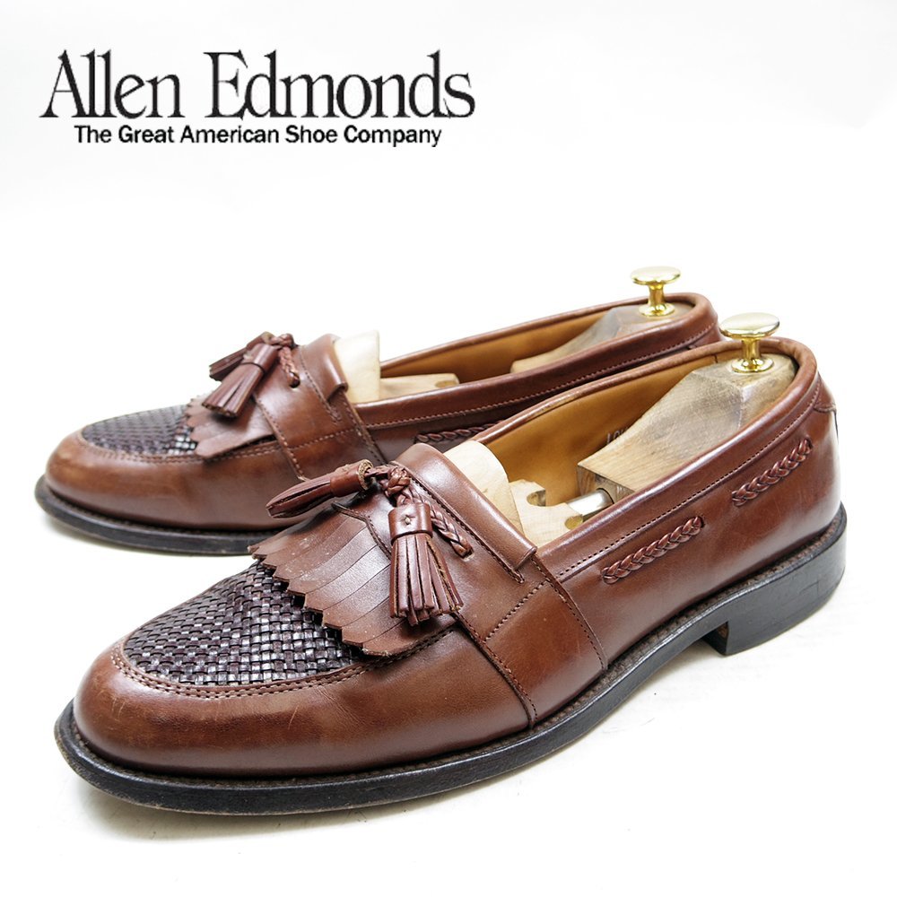 10 1/2C表記 28.5cm相当 Allen Edmonds USA Cody コディー アレンエドモンズ キルトタッセルローファー ブラウン ドレスシューズ/24.1.10の画像1