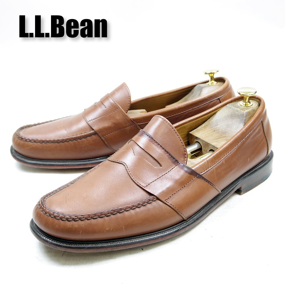 11 1/2D表記　LL.Bean エルエルビーン ペニーローファー コインローファー 革靴　レザー　ドレスシューズ　ブラウン　24.1.16/U9921_画像1
