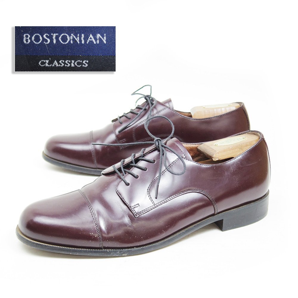 11M表記　29cm相当　BOSTONIAN CLASSICS　ボストニアン クラシックス　ストレートチップ　革靴　レザー　バーガンディ　24.1.30/P75_画像1