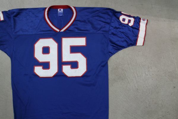 [ old clothes rare champio NFL NY GIANTS mesh uniform T-shirt blue XL] american football New York ja Ian tsu80\'s90\'sHIPHOP Champion 