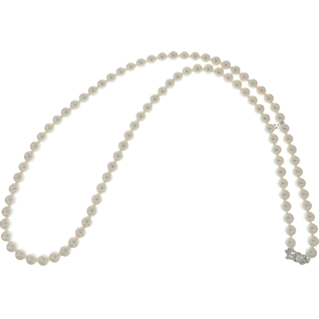  Mikimoto MIKIMOTO pearl long necklace K18 white gold × pearl approximately 8.3-8.9mm 8995