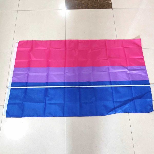 LGBTQ バイセクシャルフラッグ 旗 大型 4号サイズ 150X90cmの画像4