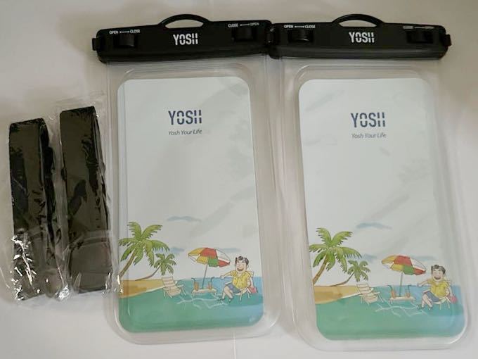 c-445 2枚セット YOSH スマホ 防水ケース IPX8認定 海 プール 風呂 顔認証 スマホ保護 密封 お風呂用 7.0インチ対応_画像7