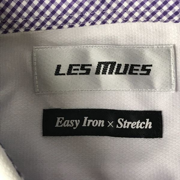 LES MUES/レミュー★形状記憶/長袖Yシャツ【Mens size -M/薄紫/light purple】Tops/Shirts◆BG969_画像6