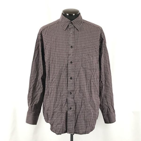 バナナリパブリック/banana republic★長袖シャツ【Mens size -M/深緑×赤×白/darkgreen×red×white/チェック柄】Tops/Shirts◆BH22_画像1