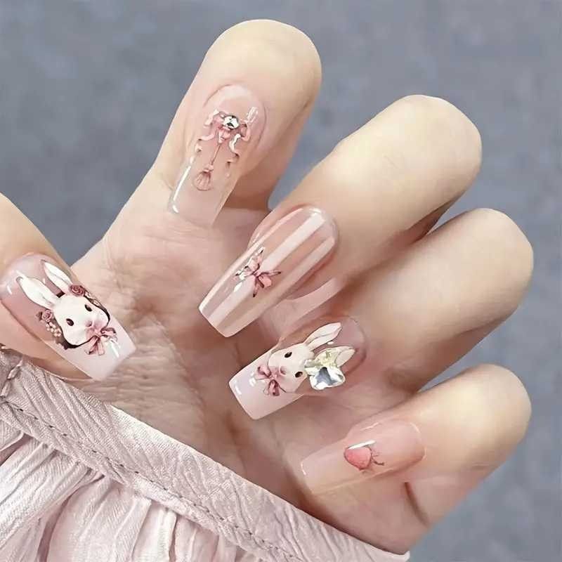 うさぎ 兎 ネイルチップ ネイルアート ネイルパーツ 付け爪 うさぎ 兎 ネイルチップ ネイルアート ネイルパーツ 付け爪