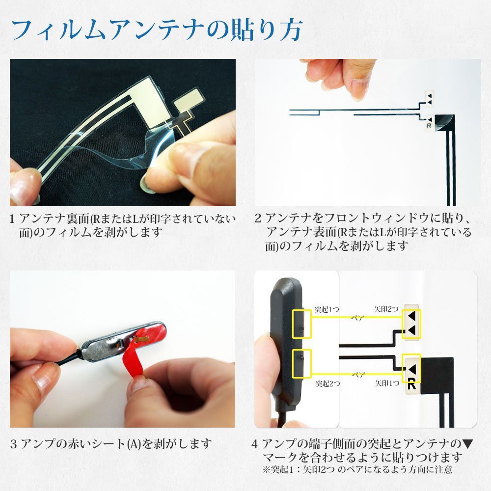 1円スタート★地デジチューナー 4×4車載地デジチューナー フルセグ ワンセグ 自動切換 HDMI EPG フィルムアンテナ4個 12V24V DT4100_画像5