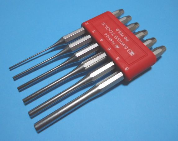 PB SWISS TOOLS flat line pin punch set 6 pcs set 755B