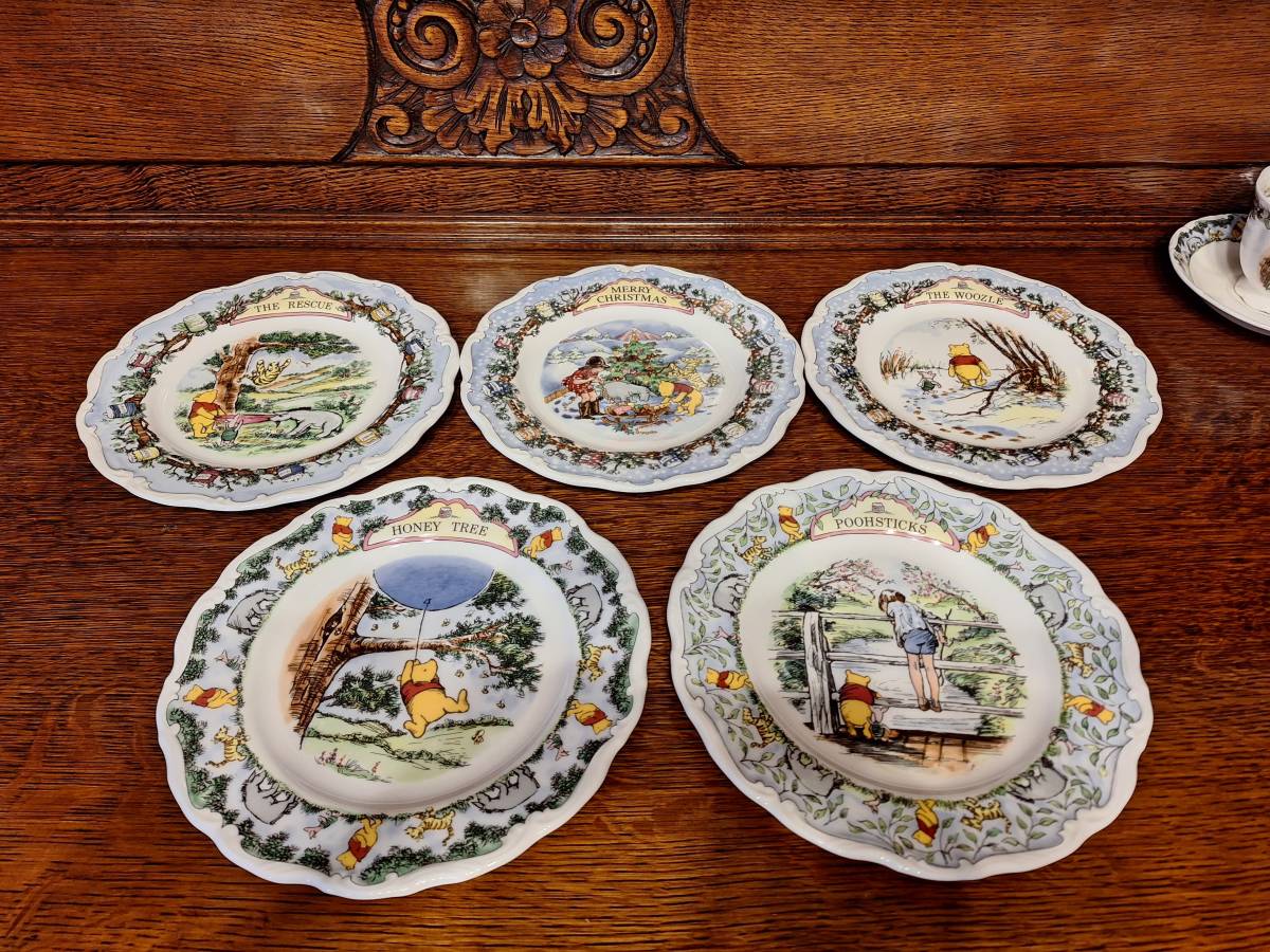 Royal Doulton　ロイヤルドルトン　THE Winnie the Pooh collection クラシックプー　カップ＆ソーサーとケーキ皿　5絵柄セット_画像7