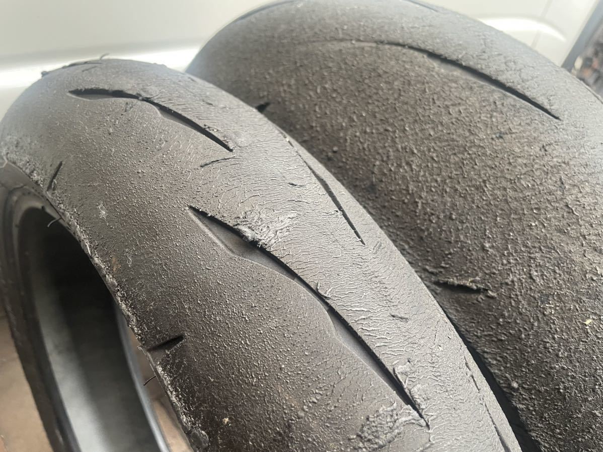 中古タイヤ前後セット②　ブリヂストン R11 120/600R17 180/640R17 ST600_画像2