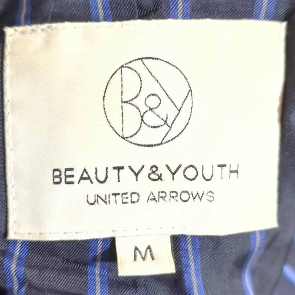 F9294AL 日本製 BEAUTY&YOUTH UNITED ARROWS ビューティーアンド ユースユナイテッドアローズ サイズM チェスターコート ブラック 古着_画像5