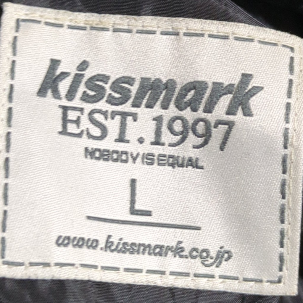 F9281AL kissmark キスマーク サイズL ダウンジャケット ダウンジャンパー グレー×ブラック チェック柄 防寒 メンズ アウトドア レジャー_画像4