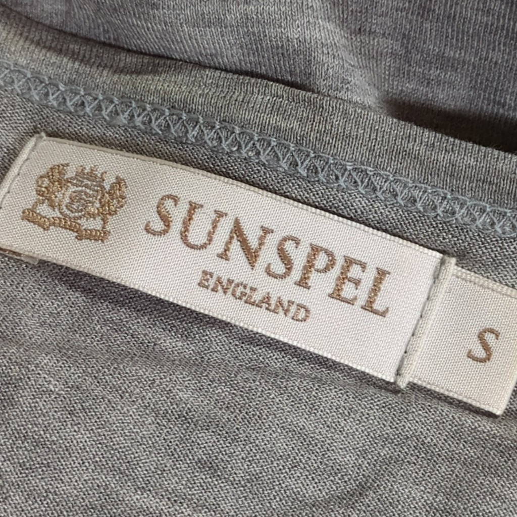 F9391AL イングランド製 SUNSPEL サンスペル サイズS 五分袖カットソー Tシャツ アンダーウェア グレー レディース 綿100% 英国製 _画像4