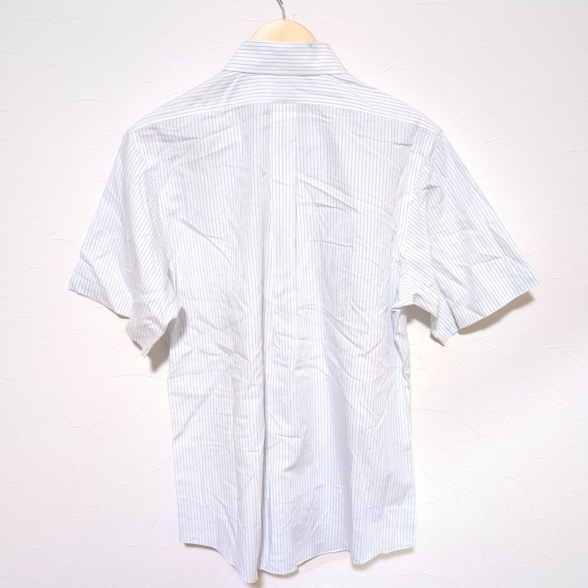 F9376AL Brooks Brothers ブルックスブラザーズ USAサイズ6 (XL位) 半袖シャツ ボタンダウン Yシャツ ホワイト×ブルー ストライプ 綿100%_画像2