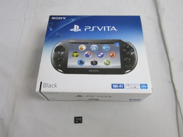 【同梱可】中古品 ゲーム PS Vita 本体 PCH-2000 ブラック 動作品 充電器 メモリーカード 8GB 箱あり_画像1