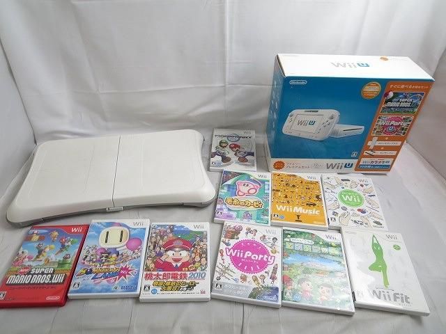 【同梱可】中古品 ゲーム Wii U 本体 WUP-101 32GB ホワイト ファミリープレミアムセット 等 グッズセット_画像1