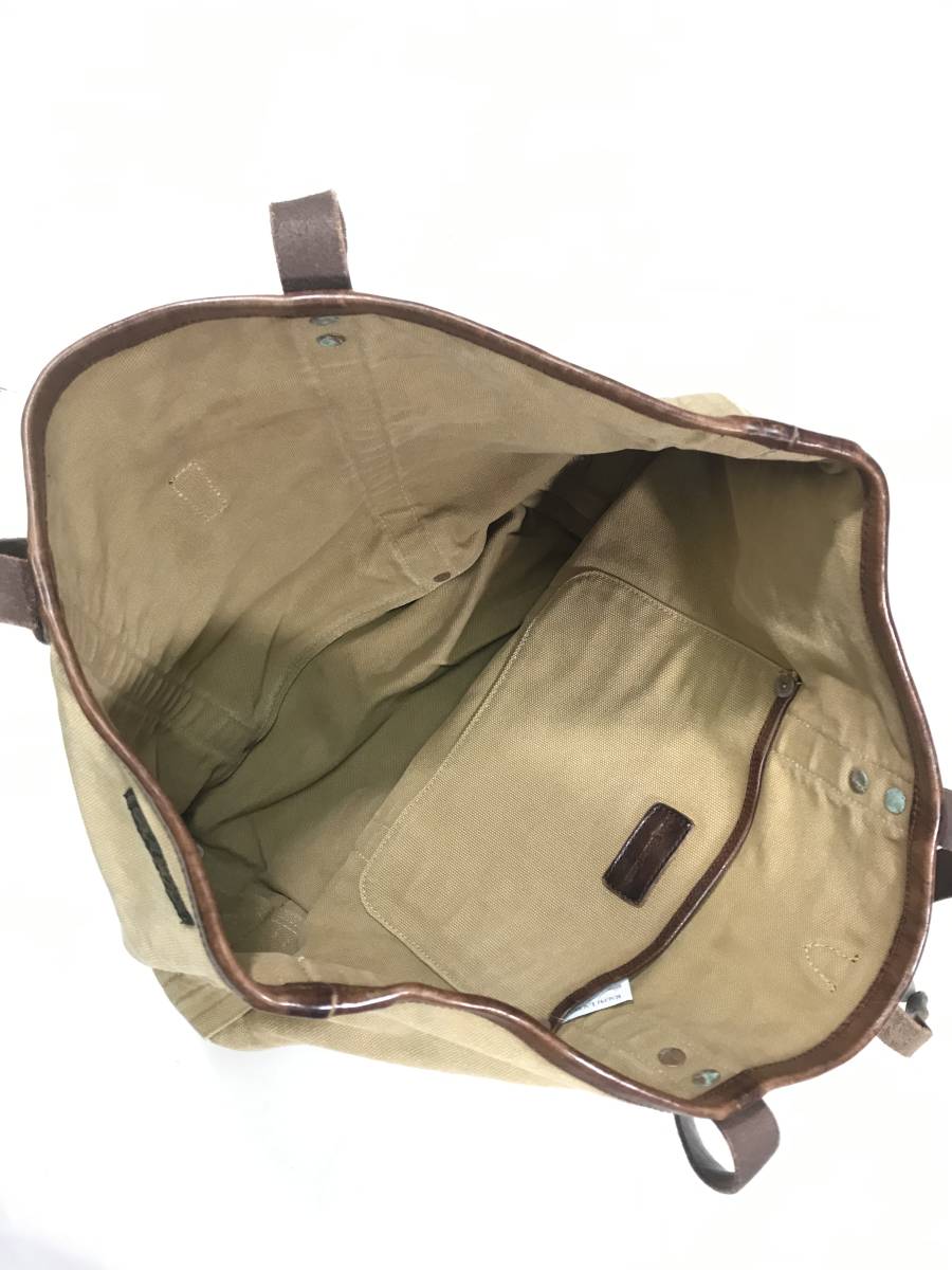  новый товар 14532 винтажная обработка парусина большая сумка polo ralph lauren Polo Ralph Lauren портфель 