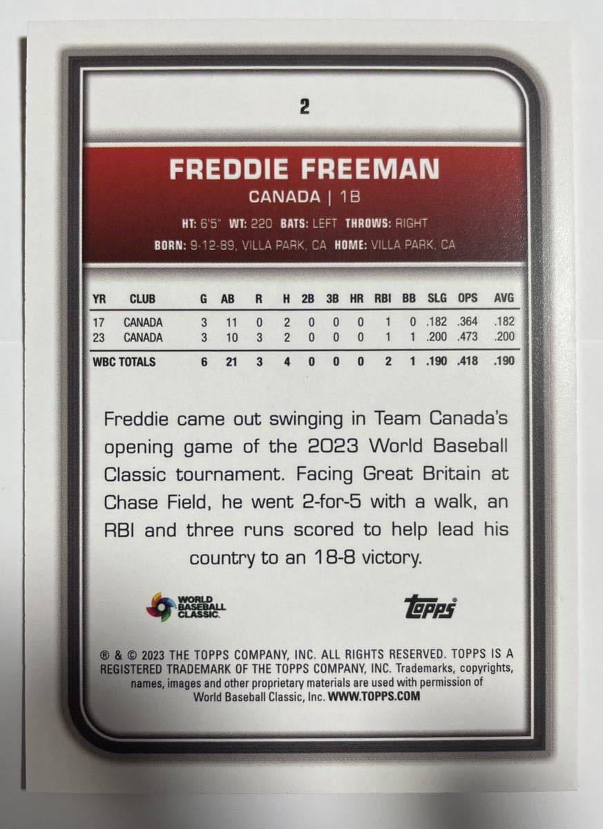 2023 topps World Baseball Classic Freddie Freeman Orange foil 25枚限定 フレディ フリーマン WBC カナダ代表 ドジャース_画像2