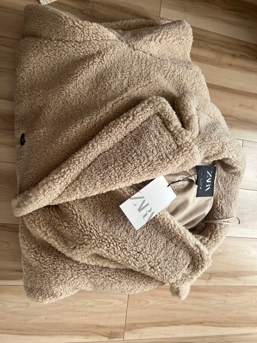 ZARA エクストラロングフェイクボアコート M コムギ 新品|Yahoo ZARA エクストラロングフェイクボアコート M コムギ 新品|Yahoo
