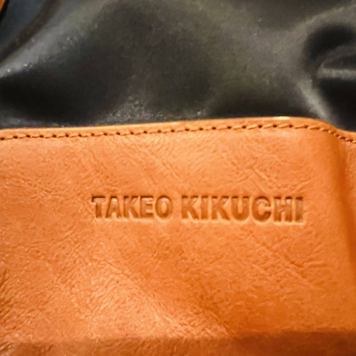 【美品】TAKEO KIKUCHI タケオキクチ ボストンバッグ トートバッグ 2way ネイビー×ブラウンの画像7