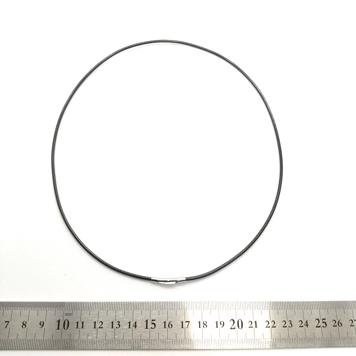 紐 ネックレス チョーカー ラップブレス ワックスコード 黒 ステンレス 防水 メンズ ステンレス鋼 留め具 耐久性 高品質 ( 2mm/50cm ) _画像6