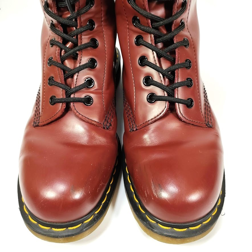 美品 Dr.Martens ドクターマーチン 14ホール レザーブーツ 1914 チェリーレッド UK8 日本サイズ27.0cm相当ですが小さ目 25.5～26.0 メンズ_画像6