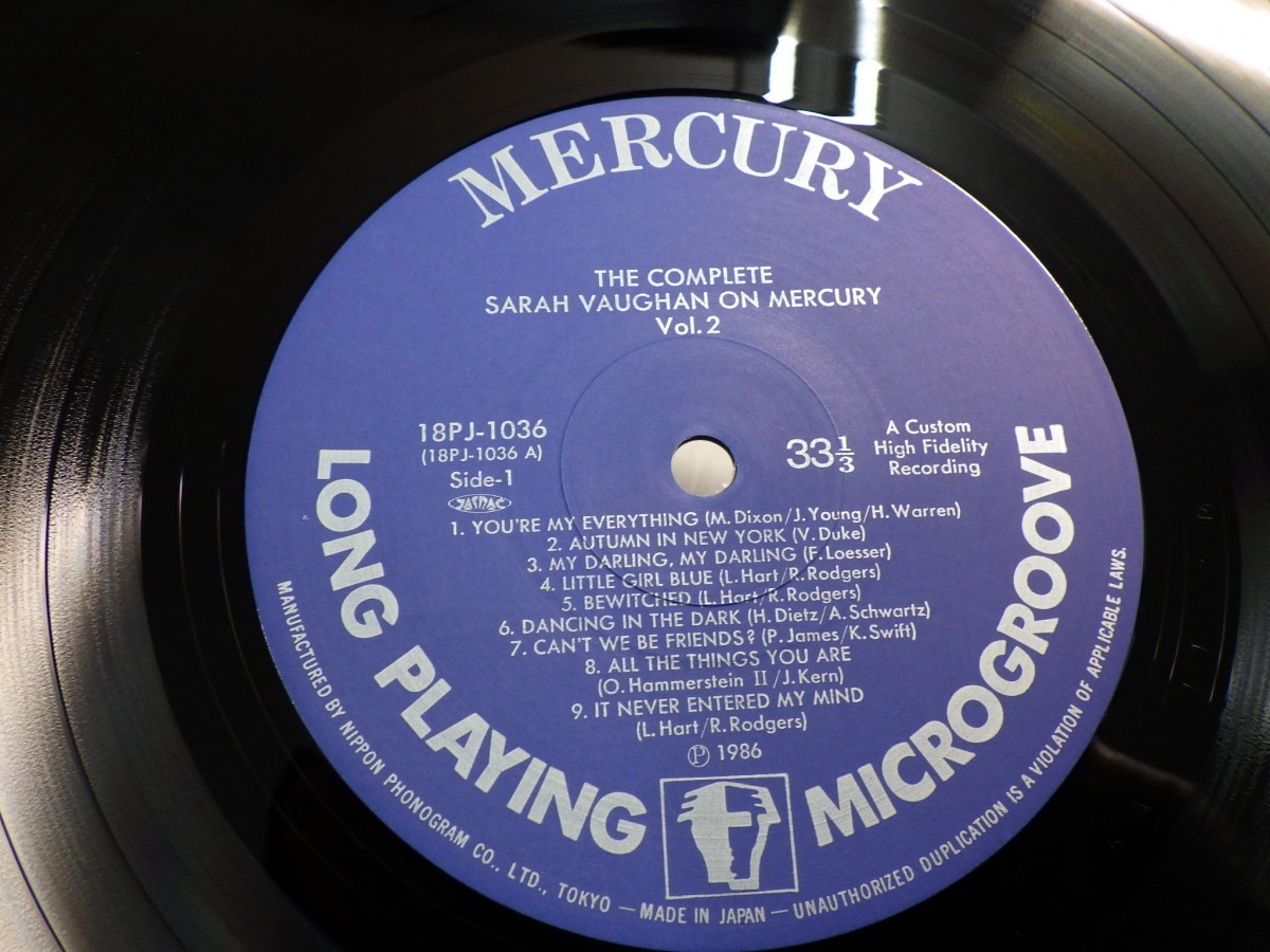 G3V｜新品同様盤面帯極美品！【 5LP-BOX / 40th anniversary limited edition / w/OBI 】「The Complete Sarah Vaughan On Mercury Vol.2」_画像8