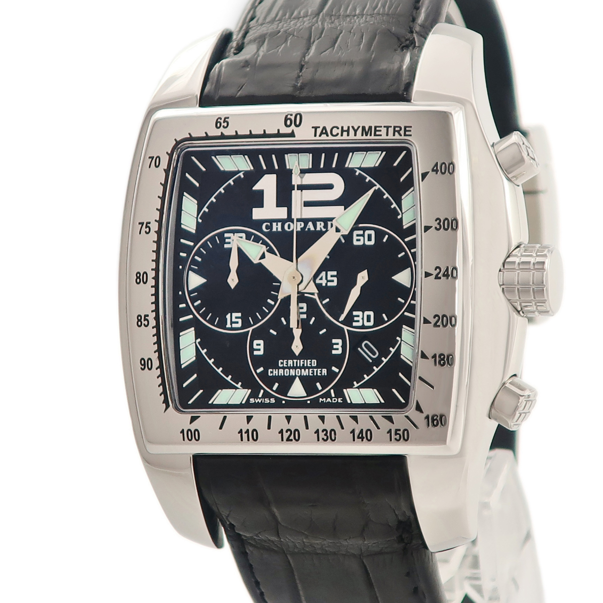 【3年保証】 ショパール ミリア タイクーン クロノグラフ 16/8961 黒 角型 自動巻き メンズ 腕時計