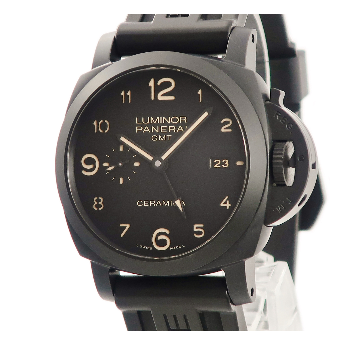 【3年保証】 パネライ ルミノール1950 3デイズ GMT セラミカ PAM00441 チェラミカ 黒 自動巻き メンズ 腕時計