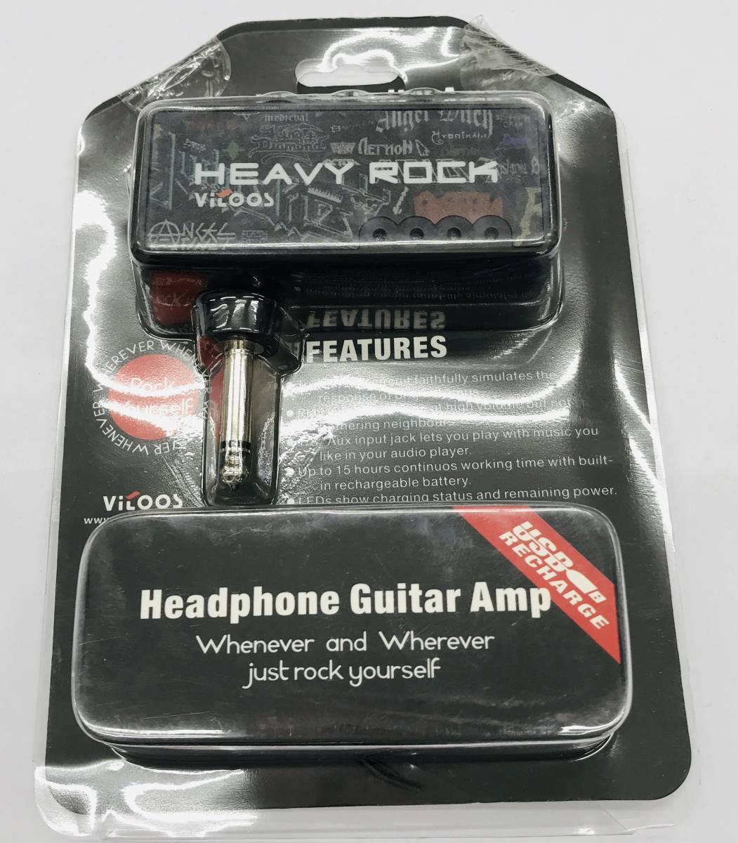 ★【在庫処分価格】Headphone Guitar Amp HEAVY ROCK ヘッドフォン ロック ミニ アンプ☆T01-341aの画像1