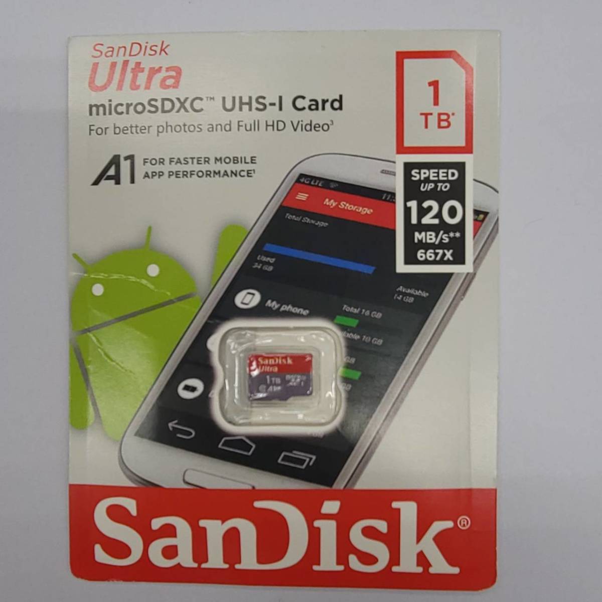 ★【在庫処分価格】Sandisk サンディスク ULTRA microSD 1TB メモリーカード SDSQUAR-1TB-GN6MA A1 海外パッケージ☆C01-136a_画像1