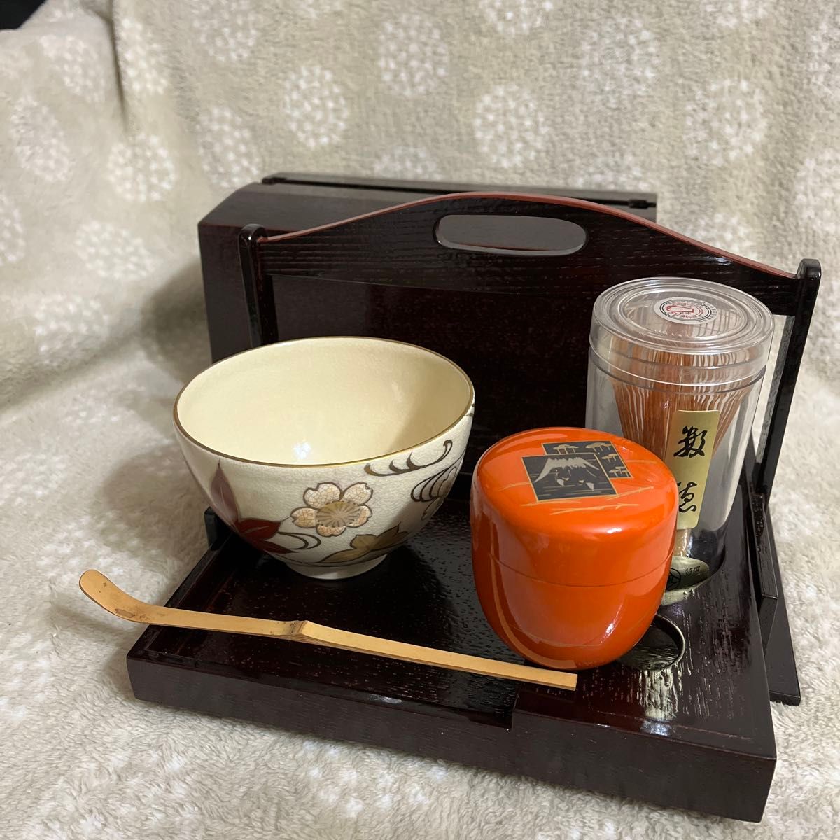 新品・未使用♪  本格茶道具セット　手提抹茶セット    茶道表千家  千家薄茶器　お薄　野点もできる