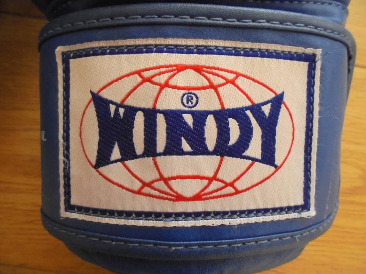 送料無料 ウィンディ WINDY 本革レザー ボクシング グローブ 16oz ブルー_画像3