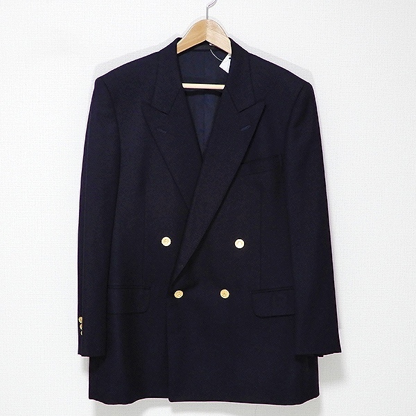 #anc Burberry BURBERRY jacket D4B double gold button side Benz navy blue series men's [829056]