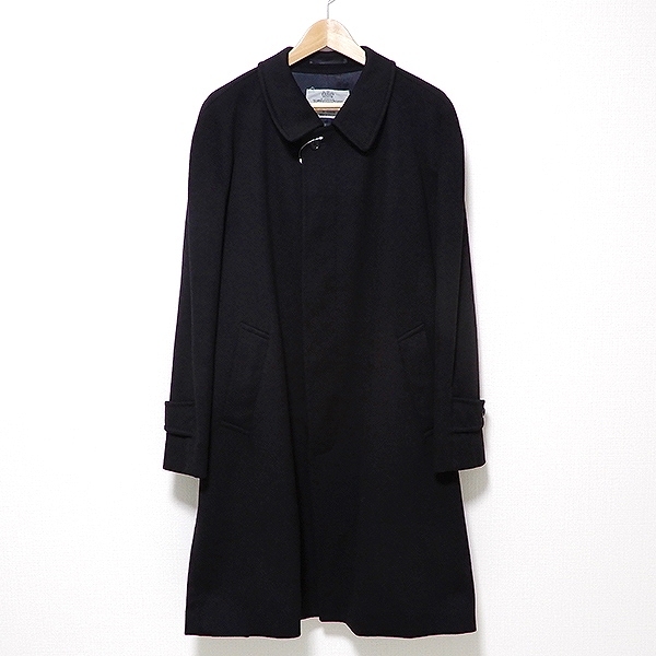 #wnc アクアスキュータム Aquascutum コート ロング カシミア 比翼仕立て 無地 黒系 メンズ [851679]_画像1