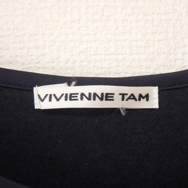 #snc ヴィヴィアンタム VIVIENNETAM カットソー 0 紺 赤 半袖 レディース [858318]_画像5