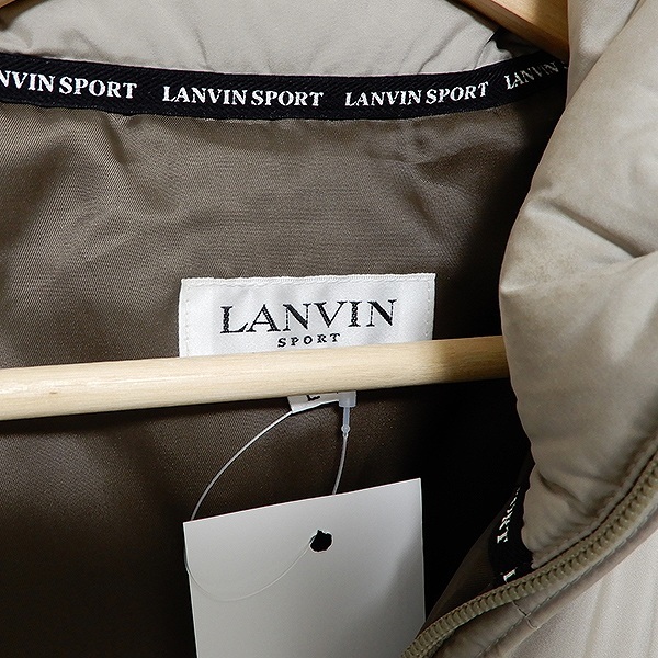 #wnc ランバン LANVIN ベスト・ジレ ダウンベスト 無地 L ベージュ ジップアップ メンズ [857025]_画像6