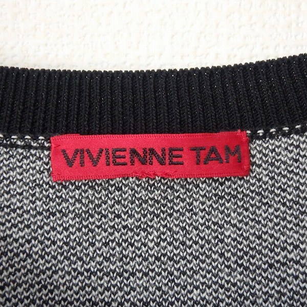 #snc ヴィヴィアンタム VIVIENNETAM ニット・セーター 1 黒 白 半袖 ボーダー ドラゴン レディース [858420]_画像5