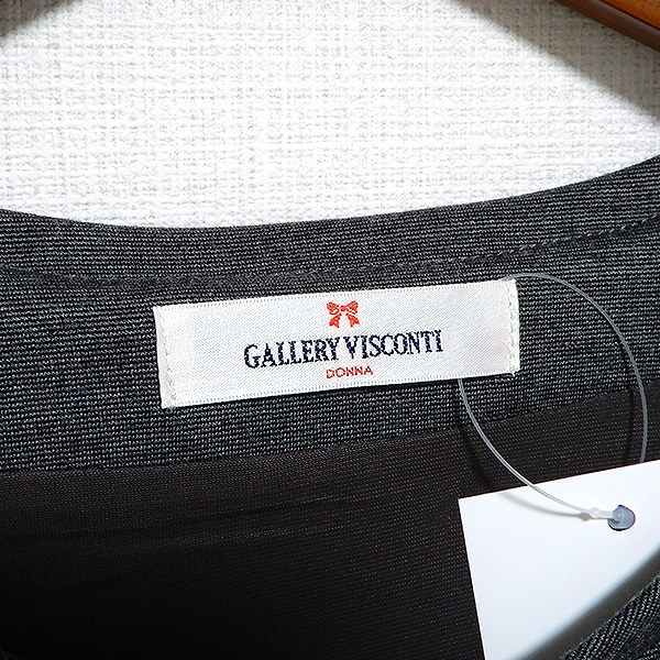 #anc ギャラリービスコンティ GALLERYVISCONTI ワンピース 半袖 膝丈 プルオーバー 花モチーフ 2 グレー系 レディース [859580]_画像7