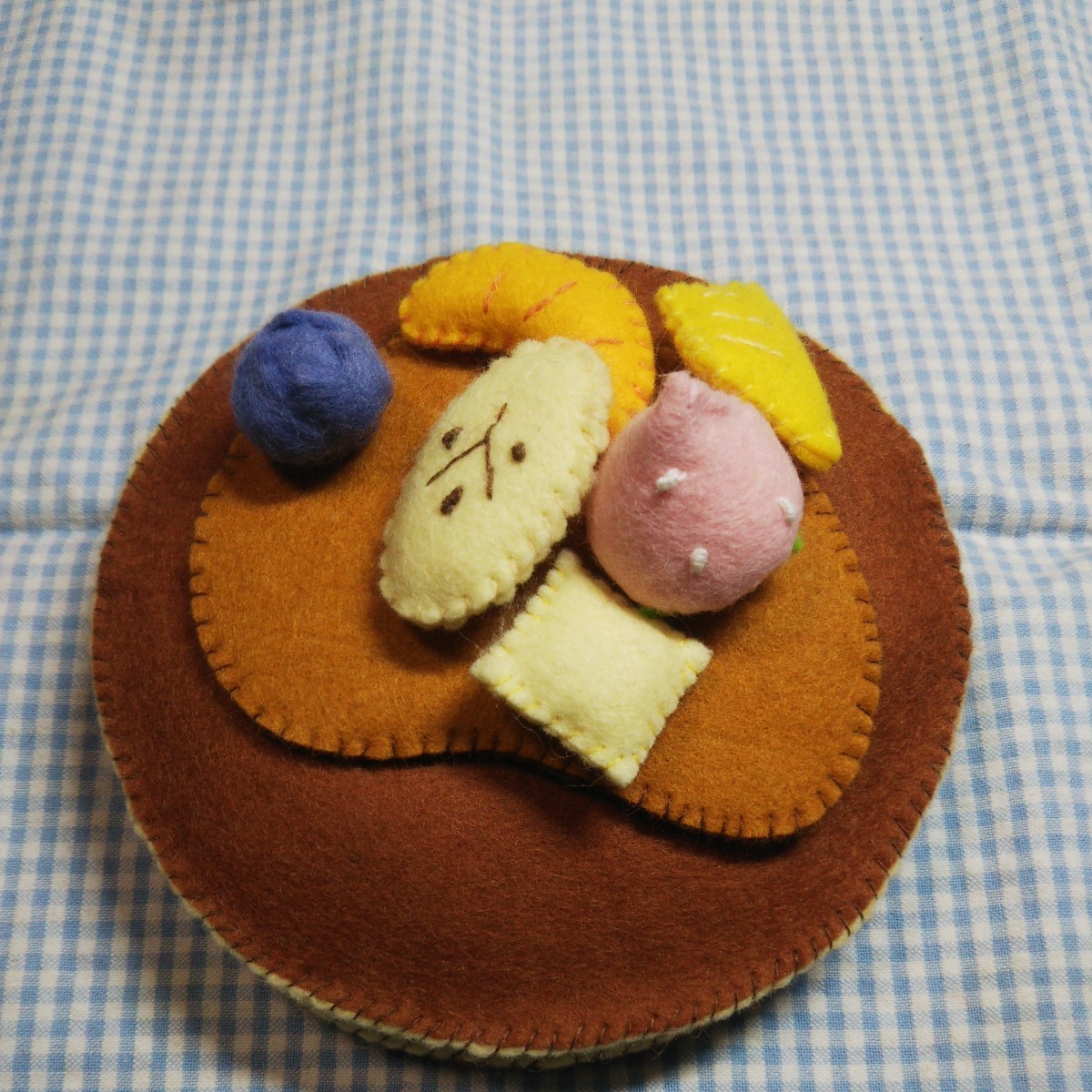 手作り ハンドメイド フェルト ホットケーキ パンケーキ フルーツ ままごと お店屋さんごっこ_画像1