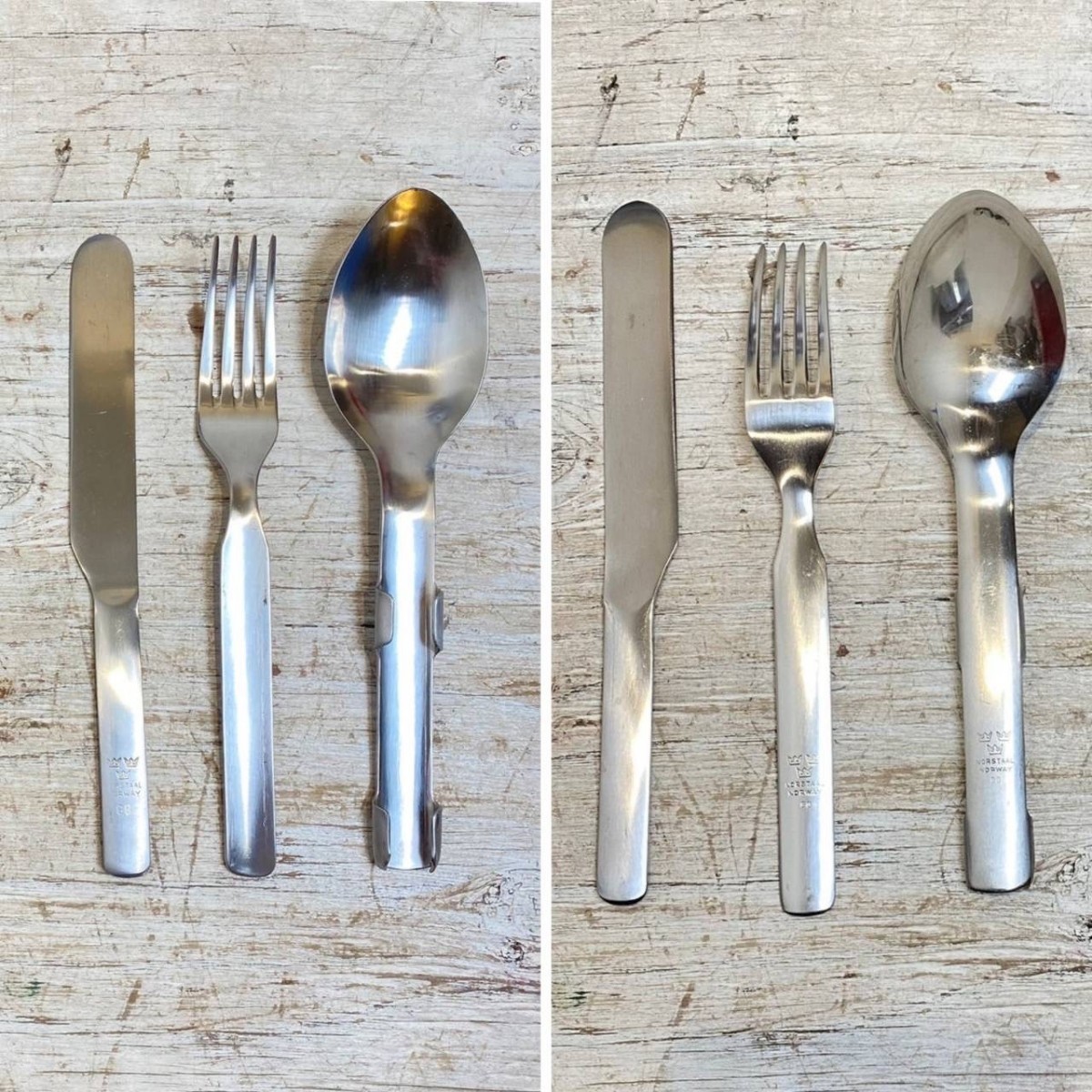 [ rare ]NORWAY NORSTAAL Sweden army discharge cutlery Sleek laun Vintage camp tableware 