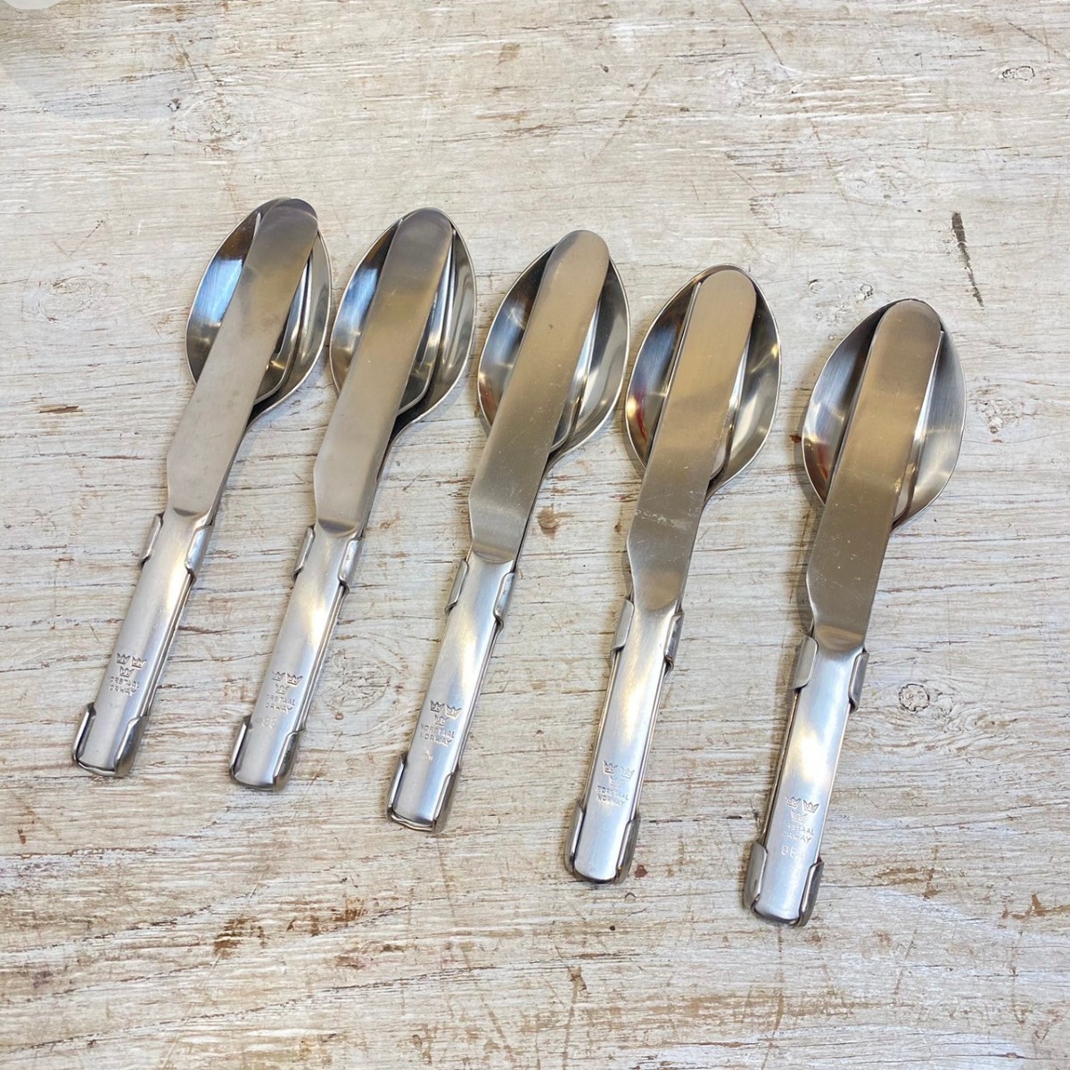 [ rare ]NORWAY NORSTAAL Sweden army discharge cutlery Sleek laun Vintage camp tableware 