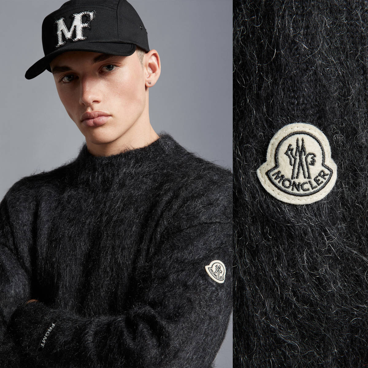 藤原ヒロシ着用■新品115,500円【7 MONCLER GENIUS FRGMT  】モンクレールジーニアスフラッグメントモヘア起毛ニットM/セーター/国内正規品