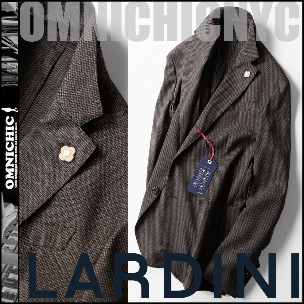 伸び伸びストレッチ千鳥格子□新品16万【LARDINI】ラルディーニ撥水